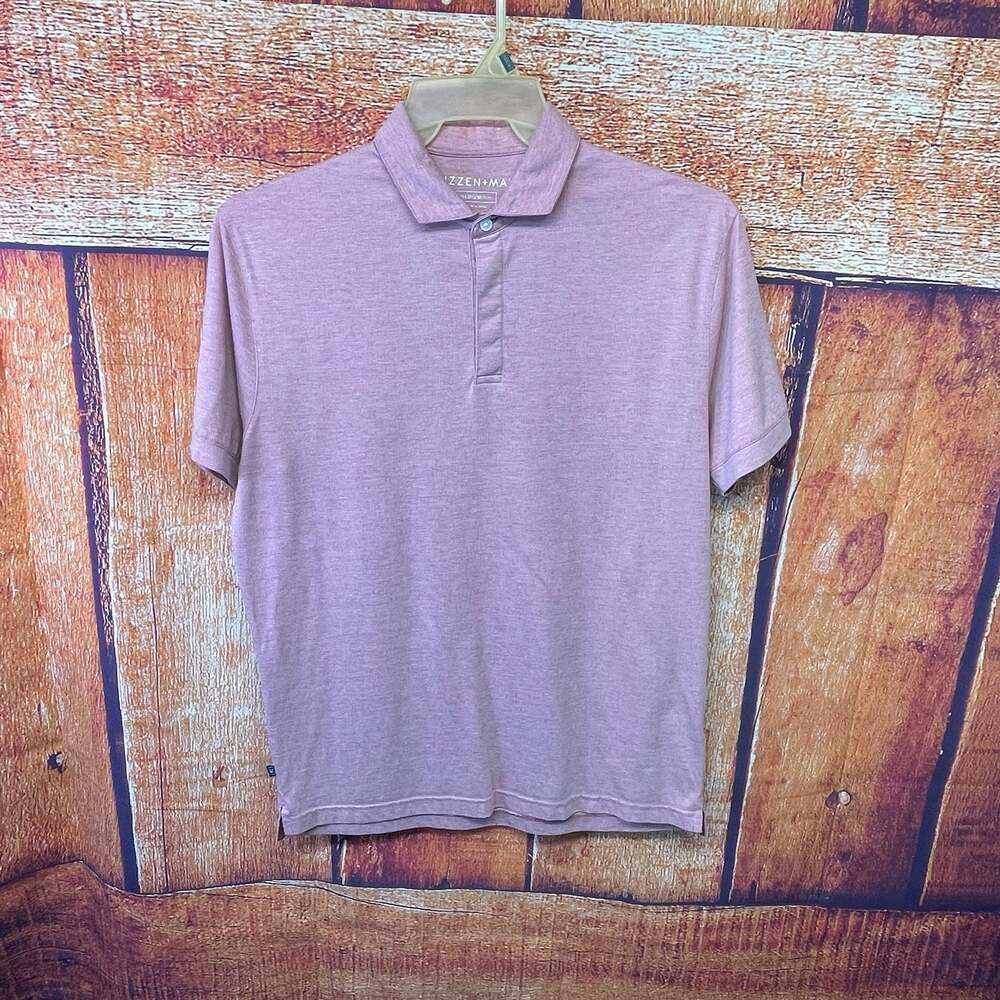 Mizzen+Main Men's Heathered Performance Polo Shirt Sz Medium Trim